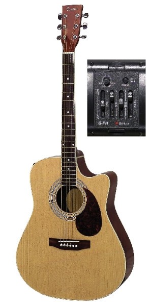 Tenson 4/4 Elektro-Akustik Westerngitarre in natur mit Fichtendecke D10-CE ABVERKAUF