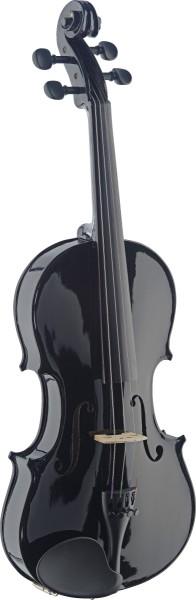 Stagg VN4/4-TBK Geigenset 4/4, vollmassive Violingarnitur, schwarz, im Formkoffer