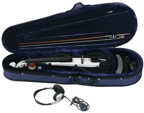 GEWA E-Violine Line II in der Farbe weiss im Set inklusive Kopfhörer und Schulterstütze