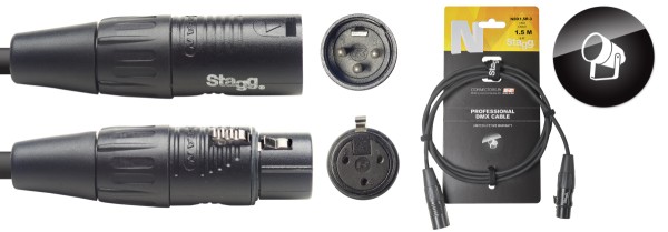DMX-Kabel, XLR/XLR (m/f) (3 Pin), 1.5 m, N-Serie