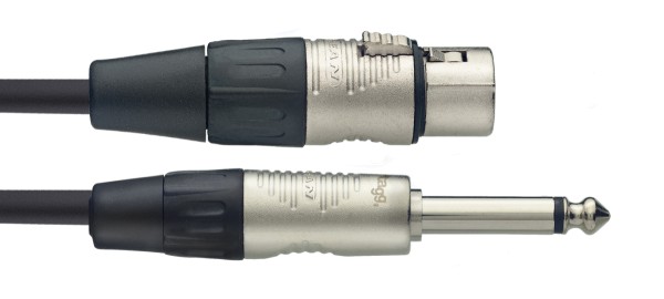 Mikrofonkabel, XLR/Klinke (f/m), 6 m