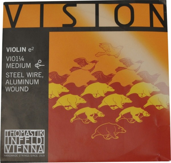 Thomastik VI01 Vision E-Saite 1/4 Geige/Violine Stahl Alu umsponnen mittel