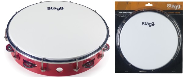 Stagg TAB-112P/RD 12 Zoll stimmbares Kunststoff Tambourin