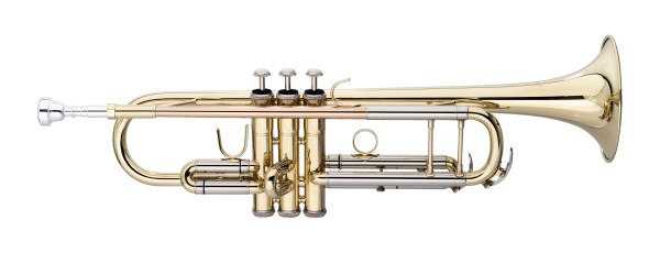Levante LV-TR5205 Bb Trompete, ML-Bohrung, Mundrohr in Goldmessing