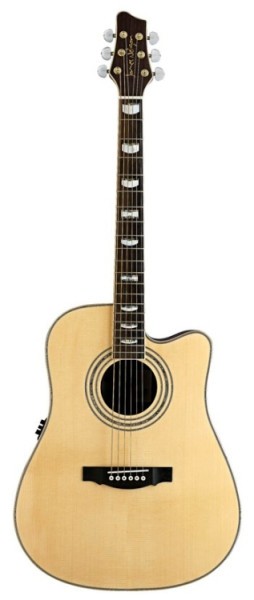 Stagg NA74CBB Elektro-Akustische Dreadnought Gitarre mit massiver A-Klasse Fichtendecke