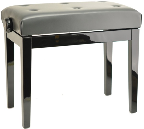 Burghardt Klavierbank BG30 Schwarz poliert schwarzer Kunstlederbezug - Made in Europe