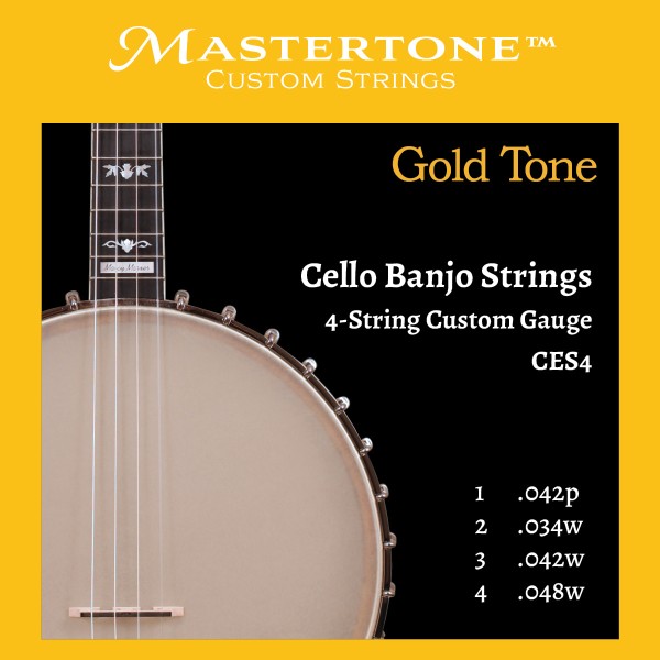 Gold Tone CES4 4-saiter Banjo Cello Saiten in Custom-Saitenstärke