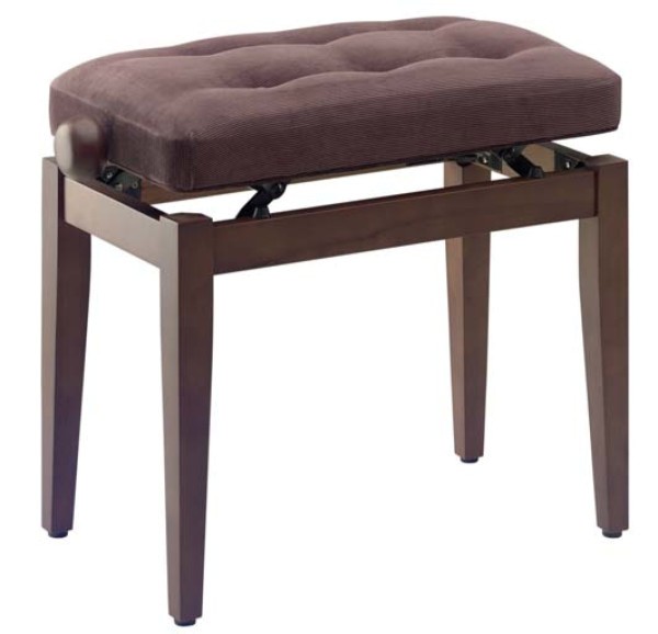Stagg PB43 WN M V/BR Klavierbank in Nuss matt mit braunem abgesteppten Stoffbezug