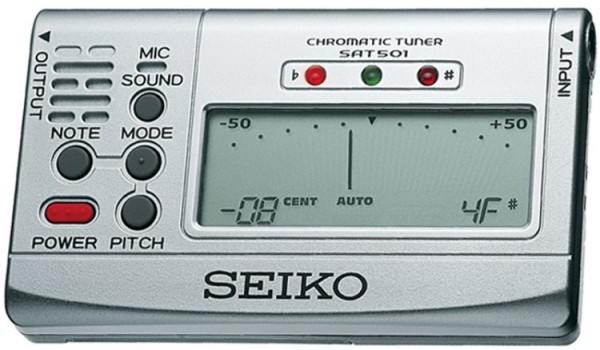 Seiko SAT-501 Chromatisches Stimmgerät, silber