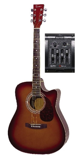 Tenson 4/4 Elektro-Akustik Westerngitarre in violinburst mit Fichtendecke D10-CE ABVERKAUF