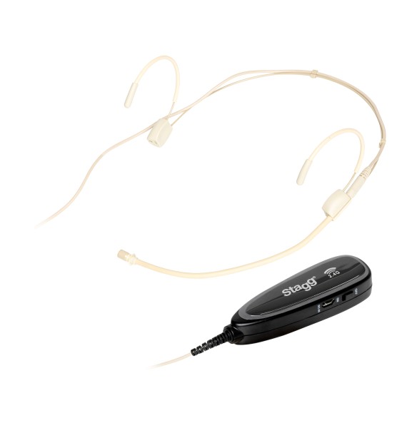Beige Headset Funkmikrofon-Set (mit Sender und Empfänger)