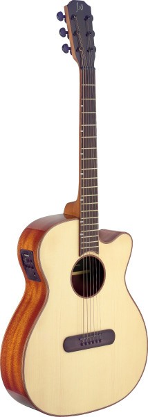 J. N. LIS-MJCFI Lismore Serie, E-A Mini-Jumbo-Gitarre m. Cutaway u. massiver Fichtendecke