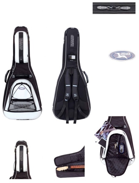 4/4 Jäger Gitarrentasche in schwarz-anthrazit für Westerngitarre 30mm Custom