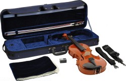 Geigenset Ideale 1/4 SET2 vollmassive Violingarnitur mit angeflammten Boden