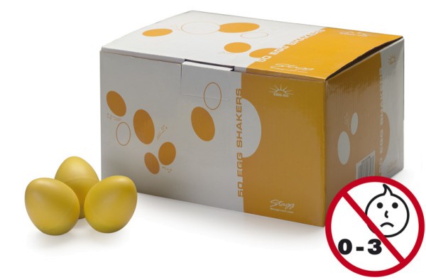 Stagg EGG-50 YWM Box mit 50 Plastik Schütteleier gelb