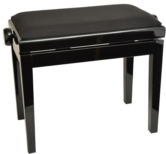 Burghardt Klavierbank B5 Schwarz poliert schwarzer Mikrofaserbezug - Made in Europe