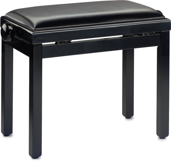 Stagg Klavierbank in Schwarz poliert mit schwarzem Kunstlederbezug