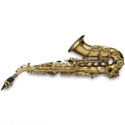 Stagg 77-SSC2 Sopran Saxophon gebogen, Hoch Fis-Klappe