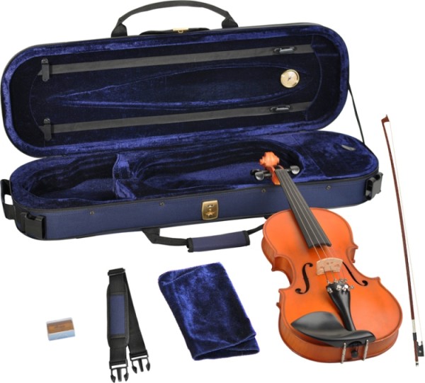 Steinbach 4/4 Geige im SET Ebenholzgarnitur angeflammter Boden Orangebraun
