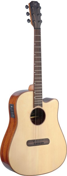 J. N. LIS-DCFI Lismore Serie, E-A Dreadnought-Gitarre m. Cutaway u. massiver Fichtendecke