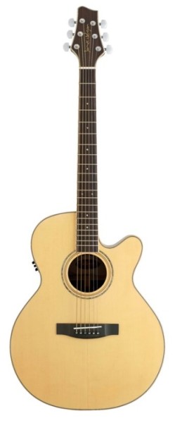 Stagg NA72MJCBB Elektro-Akustische mini-Jumbo Gitarre mit massiver A-Klasse Fichtendecke