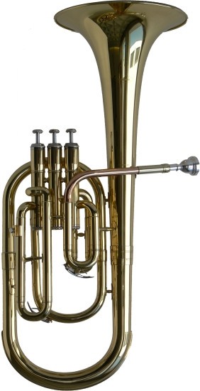 Steinbach Eb-Althorn Goldmessing Mundrohr, mit Perinet Ventilen, im Koffer