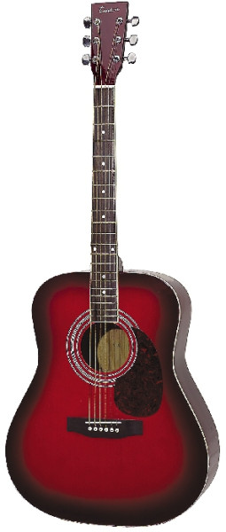 Tenson 4/4 Westerngitarre Dreadnought in redburst mit Fichtendecke D10 ABVERKAUF