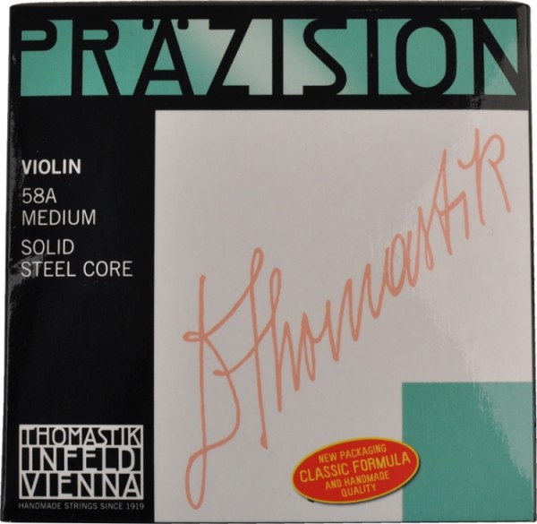 Thomastik 58A Präzision Saitensatz 4/4 Geige/Violine E-Saite Stahl verzinnt mittel