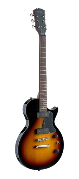 Stagg SEL-P90SB Rock "L" Serie P90 E-Gitarre mit massivem Erlenkorpus