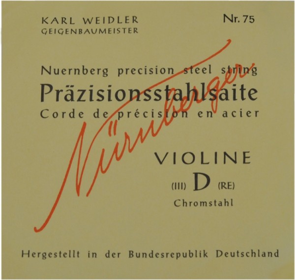 Nürnberger Präzision D-Saite 4/4 Geige/Violine Chromstahl umsponnen mittel