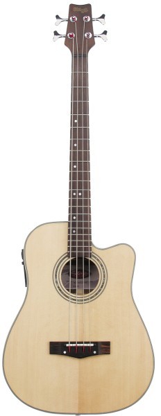 Stagg Elektro-Akustische Bass-Gitarre mit Cut-Away Fichten 3 Band EQ natur