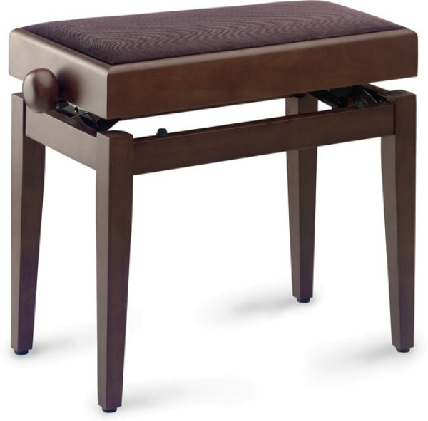 Stagg Klavierbank mit Notenfach in Nuss matt mit braunem Stoffbezug