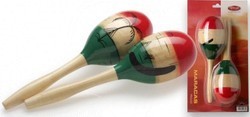 Stagg MRW-29M Holz Maracas Paar eiförmig Mexicanischer Stil