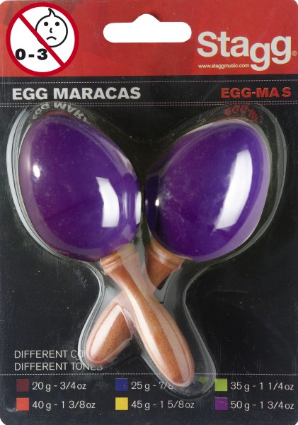 Stagg EGG-MA S/PP Maracas Paar Kunststoff eiförmig violett