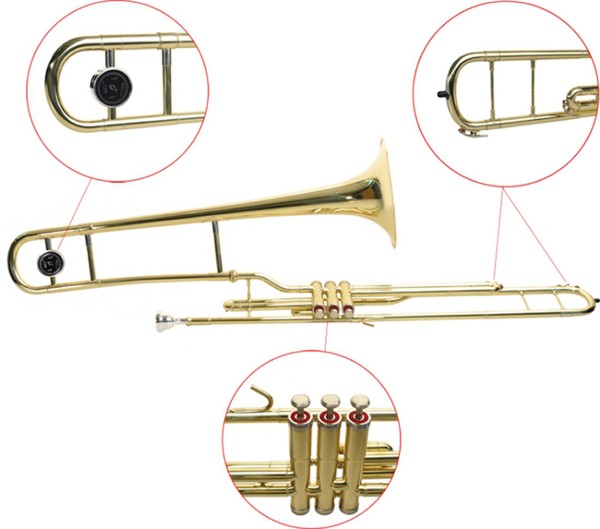 B-Ware Steinbach Bb-Ventilposaune Messing inklusive Koffer und Mundstück