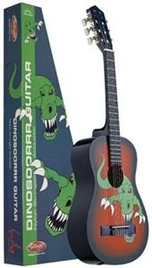 Stagg C510R-DINO Klassik-Gitarre für Kinder, 1/2 Kindergitarre mit Dinosaurierbild