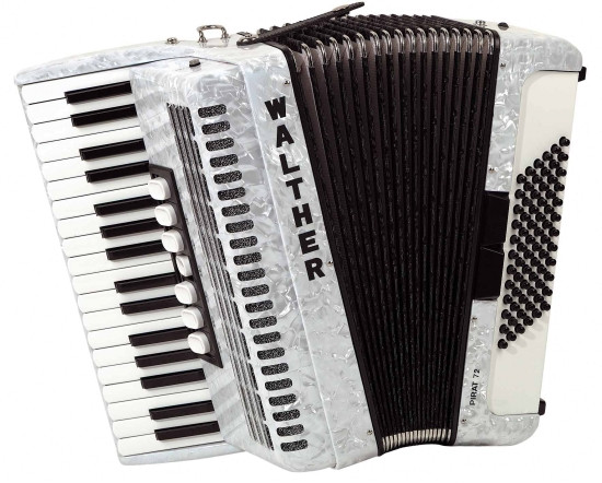 Akkordeon Walther Pirat 72 Bass 3 chörig weiß