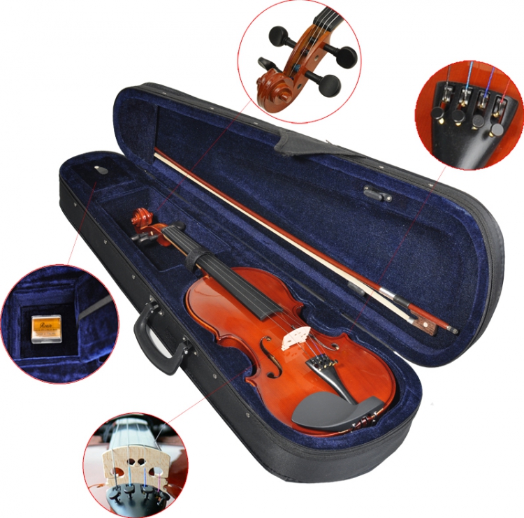 Weiß Geige Violine Kindergeige Schülergeige Geigenset 1/2 Anfängergeige 8-10 J 