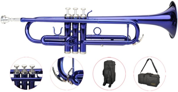 Steinbach Bb- Trompete in Blau mit Neusilber Ventilen - Bestangebot