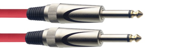 Instrumentenkabel, Klinke/Klinke (M/M), 6 m, robuste Stecker, Rot, S-Serie