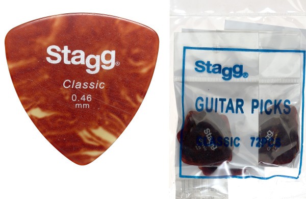 Stagg CER46 .46 mm Klassik Elliptic Nachfüllsack 72 Plektren - Schildplatt
