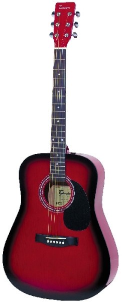 Tenson 4/4 Akustikgitarre Dreadnought in redburst mit Fichtendecke ABVERKAUF