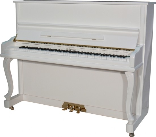 Römhildt Klavier - Weiß poliert - 123 Classic Chippendale, Softclose