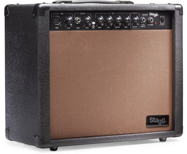 Stagg 40 AA R EU 40 W RMS Akustik-Gitarrenverstärker mit Federhall
