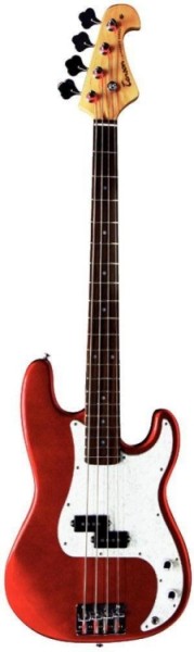 Tenson 4/4 E-Bass California P Deluxe in metallic red