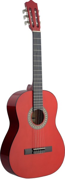 Stagg C542 TR 4/4 Klassik-Gitarre in dunkelrot mit Lindendecke