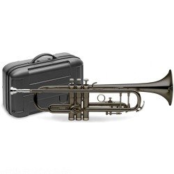 Stagg 77-TCB/BK B-Trompete, Edelstahl Ventile, schwarz, im ABS-Koffer