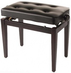 Stagg PB43-RW S/BK Klavierbank in Rosenholz matt, mit schwarzem Kunstlederbezug