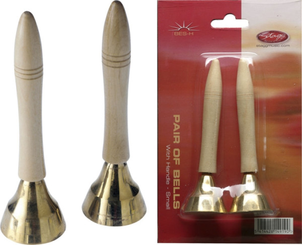 Stagg BES-H ein Paar kleine Glocken mit Holzgriff
