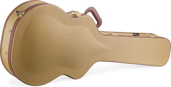 Stagg GCX-J GD Gold Tweed Deluxe-Koffer für Jumbo-Gitarre